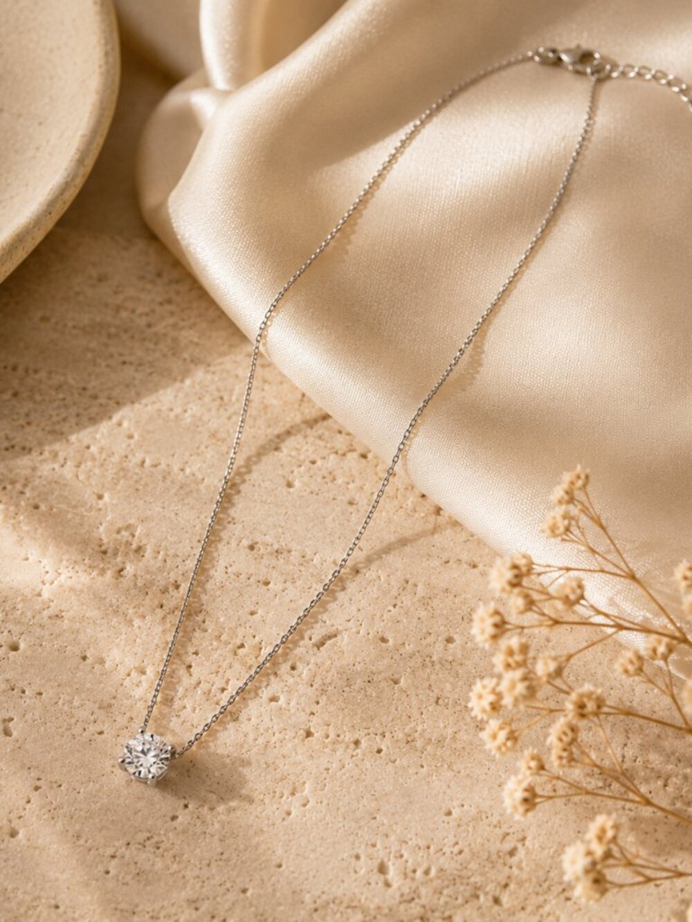 Bliss – Silver Crystal Pendant Necklace Tarnish Resistant, Stainless Steel - Picture 5 of 5